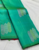 GREEN COLOUR & RED ZARI KOTA SILK SAREE